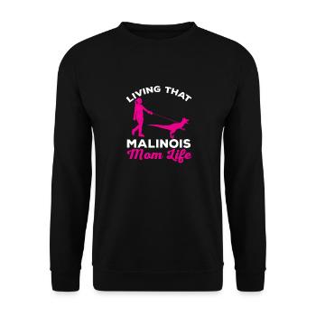 Malinois Belgian Shepherd Mechelaar Dog - Unisex Sweatshirt - black - Front - Alina (178cm) & Michal (187cm)