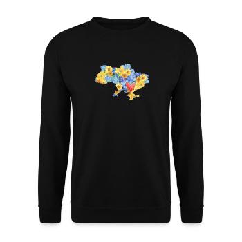 Ukrainian city of Kherson contour map - Unisex Sweatshirt - black - Front - Alina (178cm) & Michal (187cm)