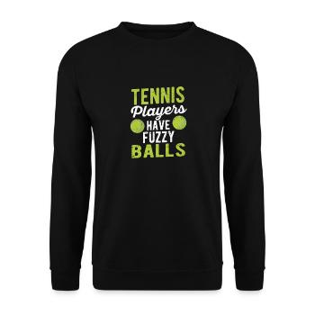 Sports enthusiast coach jokes: tennis player - Unisex Sweatshirt - black - Front - Alina (178cm) & Michal (187cm)