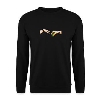 Funny burger type cheeseburger - Unisex Sweatshirt - black - Front - Alina (178cm) & Michal (187cm)