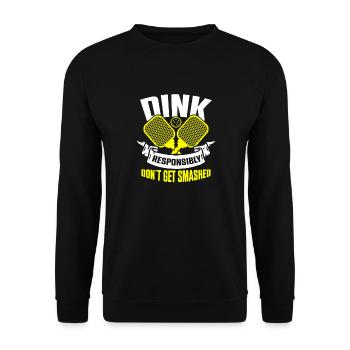 Dink responsibly don't get smashed pickleball - Unisex Sweatshirt - black - Front - Alina (178cm) & Michal (187cm)