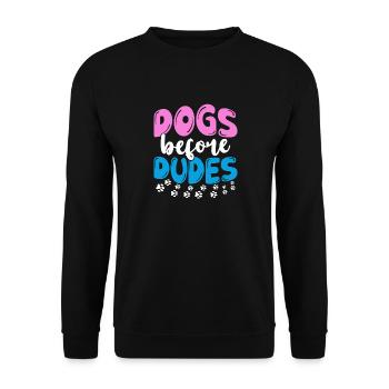 Chiens avant les mecs propriétaires de chiens propriétaires de chiens - Sweat-shirt Unisexe - noir - Devant - Alina (178cm) & Michal (187cm)