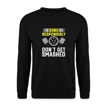 Dink responsibly don't get smashed pickleball - Unisex Sweatshirt - black - Front - Alina (178cm) & Michal (187cm)
