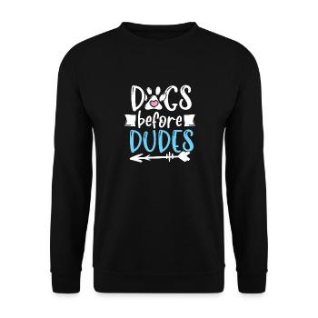 Chiens avant les mecs propriétaires de chiens propriétaires de chiens - Sweat-shirt Unisexe - noir - Devant - Alina (178cm) & Michal (187cm)
