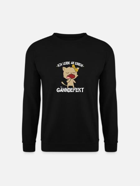 Süße Müde Katze Gähndefekt, Arbeitskollegen Büro - Unisex Pullover - Schwarz