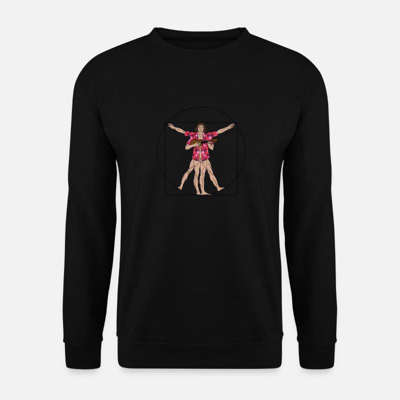 Uke Vitruvian Joueur de ukulélé Drôle de ukulélé - Sweat-shirt Unisexe - noir