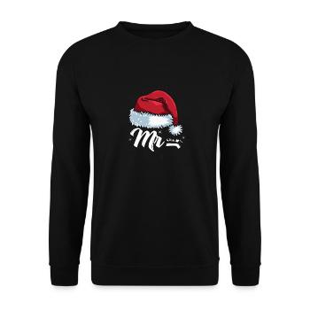Santa Claus Beanie Mr. Outfit for Christmas - Unisex Sweatshirt - black - Front - Alina (178cm) & Michal (187cm)