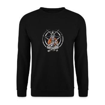 Uke Satan Ukulele Spieler Lustiges Ukulelen - Unisex Pullover - Schwarz - Vorne - Alina (178cm) & Michal (187cm)