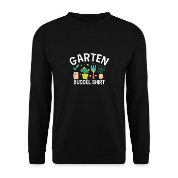 Hobby Gardener Gardening Garden Fairy Garden Buddel - Unisex Sweatshirt - black - Front - Alina (178cm) & Michal (187cm)