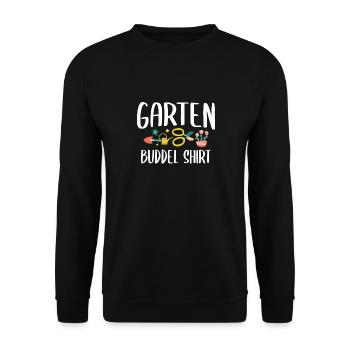 Gartenarbeit Hobbygärtner Gärtnern Garten Buddel - Unisex Pullover - Schwarz - Vorne - Alina (178cm) & Michal (187cm)