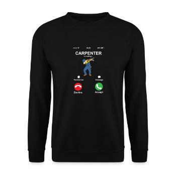 Zimmermann nennt lustige Holzarbeiter Dabber Dab - Unisex Pullover - Schwarz - Vorne - Alina (178cm) & Michal (187cm)