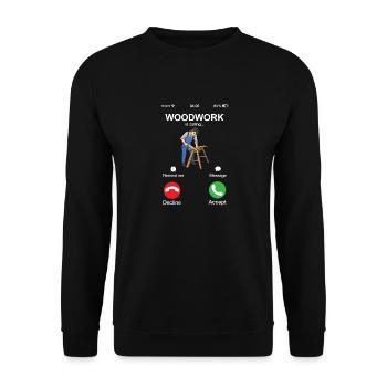 Holzarbeiten nennen Holzarbeiter Humor Bau - Unisex Pullover - Schwarz - Vorne - Alina (178cm) & Michal (187cm)