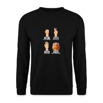 Guinea Pig Cavy Funny Animal Lover Rock Paper Scis - Unisex Sweatshirt - black - Front - Alina (178cm) & Michal (187cm)