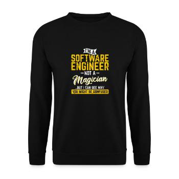 Software Engineer Not A Magician Programmer Develo - Unisex Pullover - Schwarz - Vorne - Alina (178cm) & Michal (187cm)