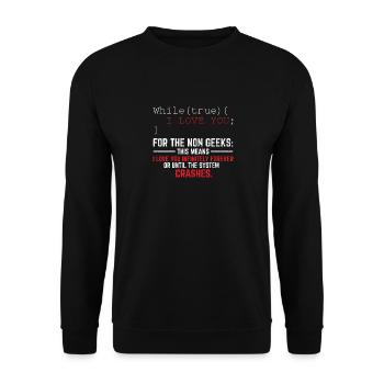 Funny Geek Lover Software Engineer Programmer Deve - Unisex Sweatshirt - black - Front - Alina (178cm) & Michal (187cm)