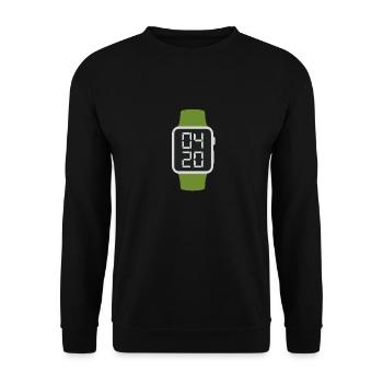 It's Weed O'Clock, Funny 420 Marijuana - Unisex Pullover - Schwarz - Vorne - Alina (178cm) & Michal (187cm)