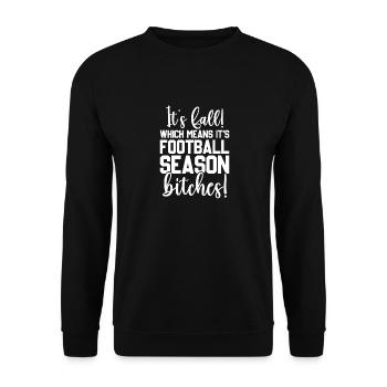 It's Fall It's Football Season, Football Liebe - Unisex Pullover - Schwarz - Vorne - Alina (178cm) & Michal (187cm)