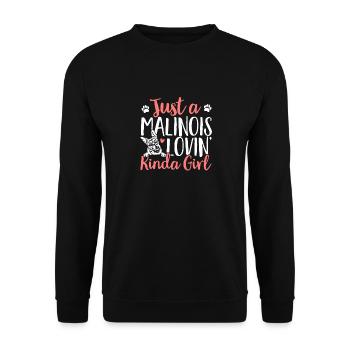 Malinois Belgian Shepherd Mechelaar Dog - Unisex Sweatshirt - black - Front - Alina (178cm) & Michal (187cm)