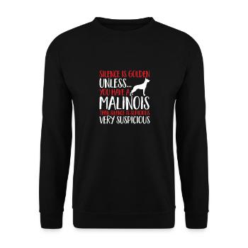 Malinois Belgian Shepherd Mechelaar Dog - Unisex Sweatshirt - black - Front - Alina (178cm) & Michal (187cm)