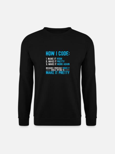 Programmer Coder Software Developer Programming Co - Unisex Pullover - Schwarz