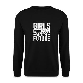Girl Coder Write The Future Software Programmer Co - Unisex Sweatshirt - black - Front - Alina (178cm) & Michal (187cm)