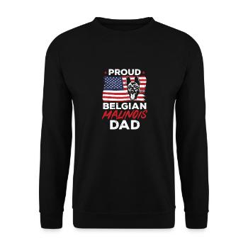 Malinois Belgischer Schäferhund Mechelaar Hund - Unisex Pullover - Schwarz - Vorne - Alina (178cm) & Michal (187cm)