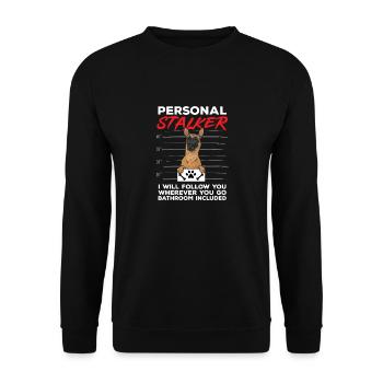 Malinois Belgian Shepherd Mechelaar Dog - Unisex Sweatshirt - black - Front - Alina (178cm) & Michal (187cm)