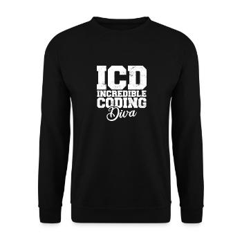 Funny Medical Coder Billing Incredible Coding Diva - Unisex Pullover - Schwarz - Vorne - Alina (178cm) & Michal (187cm)