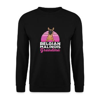 Malinois Belgian Shepherd Mechelaar Dog - Unisex Sweatshirt - black - Front - Alina (178cm) & Michal (187cm)