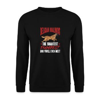 Malinois Belgian Shepherd Mechelaar Dog - Unisex Sweatshirt - black - Front - Alina (178cm) & Michal (187cm)