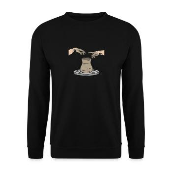 Töpfer Kunst DIY Keramik Lustiges Töpfern - Unisex Pullover - Schwarz - Vorne - Alina (178cm) & Michal (187cm)