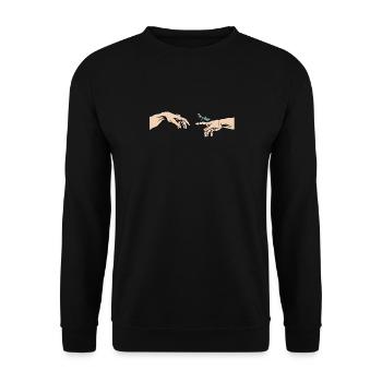 Gottesanbeterin Mantis religiosa Lustiges Mantis - Unisex Pullover - Schwarz - Vorne - Alina (178cm) & Michal (187cm)