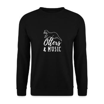 Loutres et notes de musique Musicien Clef Forest - Sweat-shirt Unisexe - noir - Devant - Alina (178cm) & Michal (187cm)