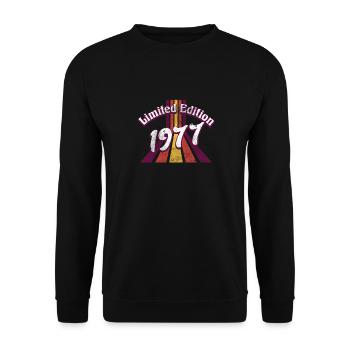 Limited Edition 1977 Vintage - Unisex Sweatshirt - black - Front - Alina (178cm) & Michal (187cm)