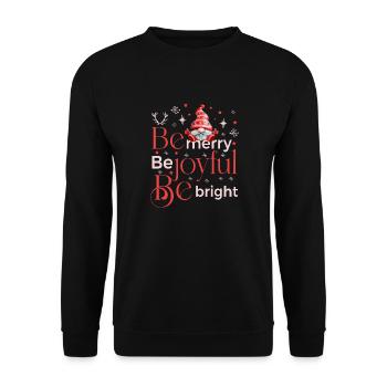 be merry be joyful be bright gnome - Unisex Pullover - Schwarz - Vorne - Alina (178cm) & Michal (187cm)