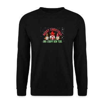 Joyeux Noël et bonne année Mignons Gnomes 2 - Sweat-shirt Unisexe - noir - Devant - Alina (178cm) & Michal (187cm)