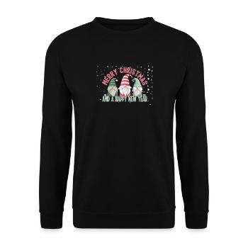 Joyeux Noël et une bonne année mignons gnomes - Sweat-shirt Unisexe - noir - Devant - Alina (178cm) & Michal (187cm)