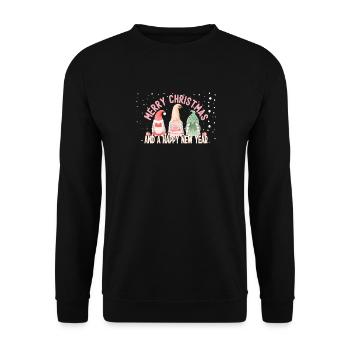 Joyeux Noël Bonne Année Mignonnes Gnome Girls - Sweat-shirt Unisexe - noir - Devant - Alina (178cm) & Michal (187cm)