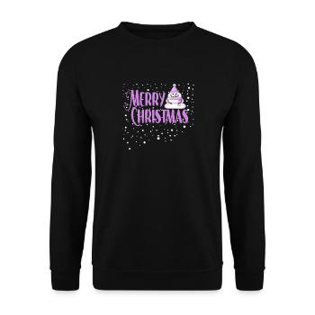 Joyeux Cristmas Rosaner Schneeman - Sweat-shirt Unisexe - noir - Devant - Alina (178cm) & Michal (187cm)