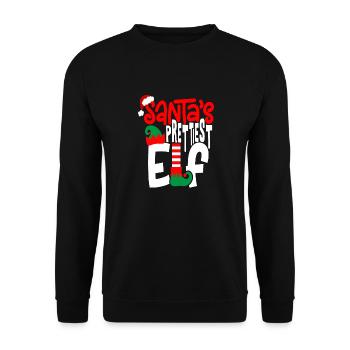 Le plus bel elfe du Père Noël - Sweat-shirt Unisexe - noir - Devant - Alina (178cm) & Michal (187cm)