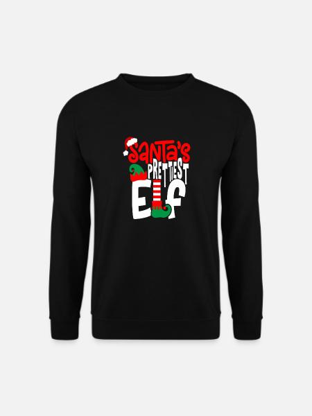 Santa s Prettiest Elf - Unisex Sweatshirt - black