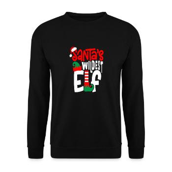 L’elfe le plus sauvage du Père Noël - Sweat-shirt Unisexe - noir - Devant - Alina (178cm) & Michal (187cm)