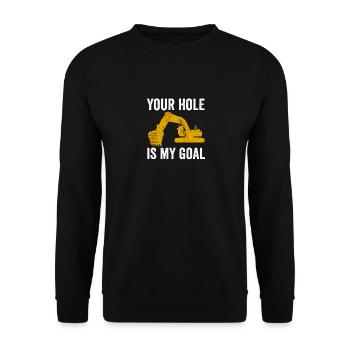 Ouvrier de la construction de pelle hydraulique travail de machine de construction - Sweat-shirt Unisexe - noir - Devant - Alina (178cm) & Michal (187cm)