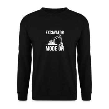Bagger Baustelle Baggerfahrer Baggern Geschenk - Unisex Pullover - Schwarz - Vorne - Alina (178cm) & Michal (187cm)