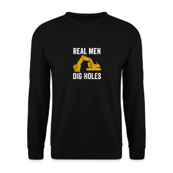 Ouvrier de la construction de pelle hydraulique travail de machine de construction - Sweat-shirt Unisexe - noir - Devant - Alina (178cm) & Michal (187cm)