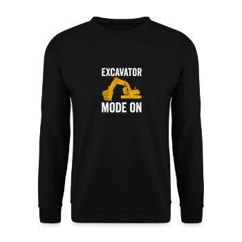 Ouvrier de la construction de pelle hydraulique travail de machine de construction - Sweat-shirt Unisexe - noir - Devant - Alina (178cm) & Michal (187cm)