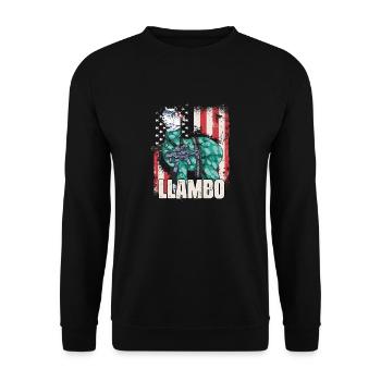 LLambo Alpaga Lama Drôle - Sweat-shirt Unisexe - noir - Devant - Alina (178cm) & Michal (187cm)