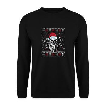 Viking Ugly Christmas – Valhalla Wikinger Outfit - Unisex Sweatshirt - black - Front - Alina (178cm) & Michal (187cm)