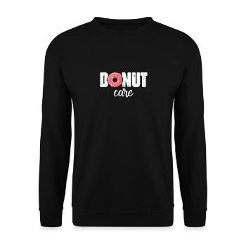 Donut or Donut Care Funny Donut - Unisex Sweatshirt - black - Front - Alina (178cm) & Michal (187cm)
