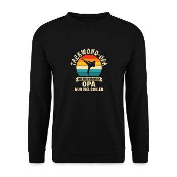 Taekwondo Opa Spruch - Unisex Pullover - Schwarz - Vorne - Alina (178cm) & Michal (187cm)